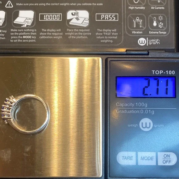 Gorgeous Triple Purple Gemstone Sterling Silver Ring - Picture 10 of 10